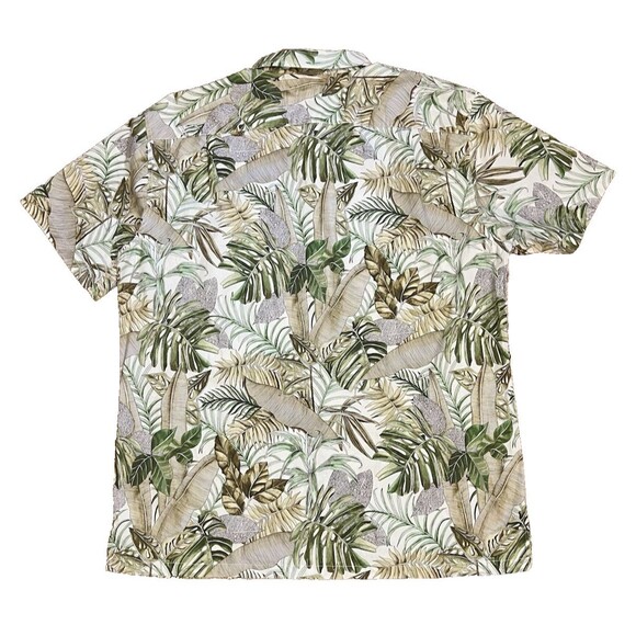 TORI RICHARD Button Up Short Sleeve Shirt Hawaiian Aloha Tropical Leaf Resort L - Picture 2 of 6